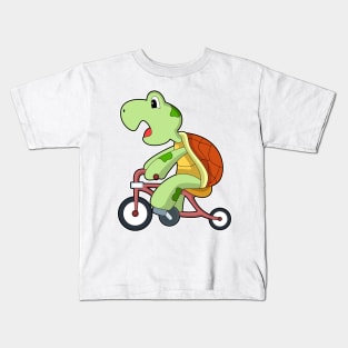 Turtle with Bicycle Kids T-Shirt